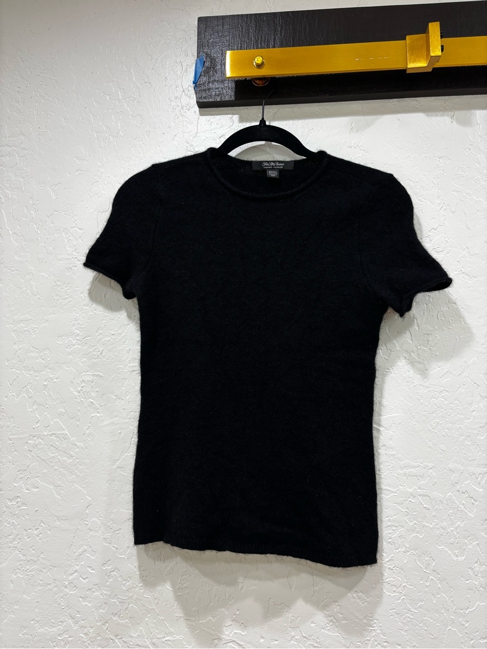 Saks Fifth Avenue Cashmere Short Sleeve Sweater — Black